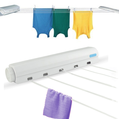 Wall Mounted Hanger Retractable Indoor Clothes Hanger Drying Rack Towel Rack Automatic Telescopic Clothesline Clothes Dryer ► Photo 1/6
