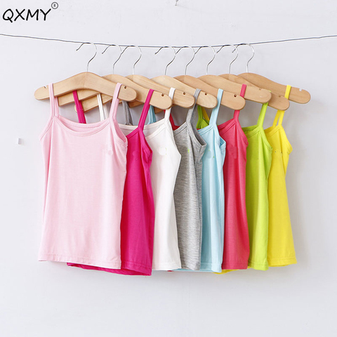 candy color baby girls t shirt summer baby girls  sleeveless undershirt for teenager kids children vest clothes2-12T ► Photo 1/6