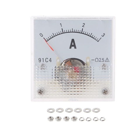 91C4 Ammeter DC Analog Current Meter Panel Mechanical Pointer Type 1/2/3/5/10/20/30/50/100/200/300/500mA A ► Photo 1/6