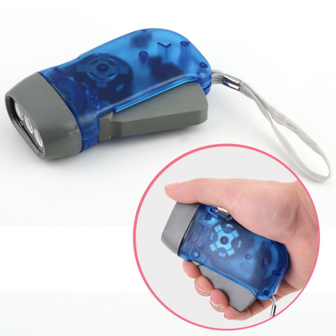 New 3 LED Hand Pressing Dynamo Crank Power Wind Up Flashlight Torch Light Hand Press Crank Camping Lamp Light ► Photo 1/1