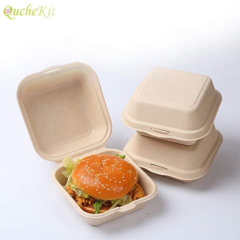 20/50pcs Disposable Eco-Friendly Bento Box Meal Storage Food Prep Lunch Box Fruit Salad Hamburger Cake Packaging Box Writable ► Photo 1/6