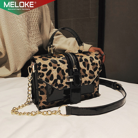 Faux fur Shoulder Bag chains handbags luxury Leopard Print bags Brand Designer crossbody bags for women messenger bags M338 ► Photo 1/6