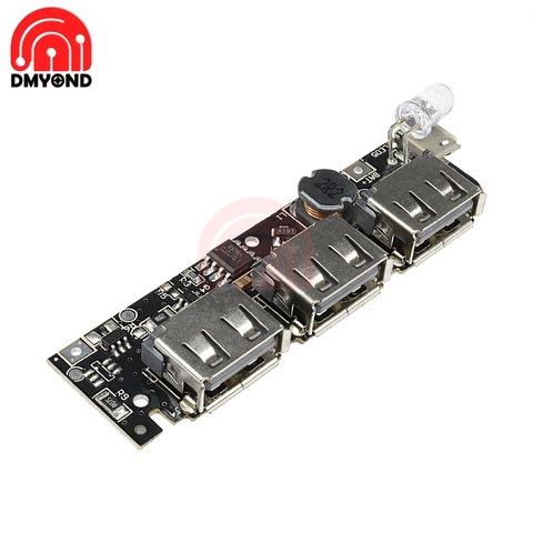 DC 5V 1A 1.5A 2.1A 3 USB Power Bank Charger Circuit Boost Board Step Up Power Module + 5S 18650 Li-ion Case Shell Powerbank ► Photo 1/6