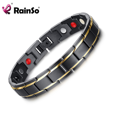 Rainso Brand Design Fashion Health Energy Bracelet Bangle Men 316L