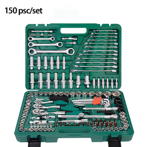150 Pcs/set Car Repair Tools, 1/4 Inch Car Repair Kit Socket Wrench Ratchet Tool Combination Mixed Packaging Tool Set ► Photo 1/6