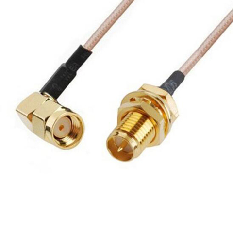 RF coaxial cable 2.5mm 50 Ohm RP-SMA Male Right Angle to RP-SMA Female RF Pigtail cable RG316 ► Photo 1/1