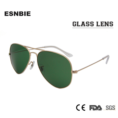 ESNBIE RT 3025 Pilot Mirror Sun Glasses For Women Non-Scratch Glass Lens Sunglasses Men 58 55 Gafas De Sol UV400 Glasses ► Photo 1/6