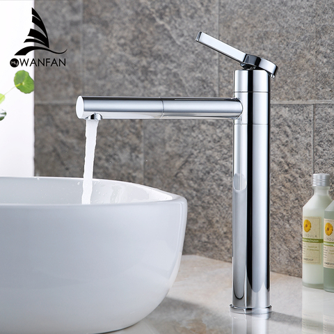 Basin Faucets Brass Bathroom Faucet Vessel Sinks Mixer Vanity Tap Swivel Spout Deck Mounted White Color Washbasin Faucet LT-701B ► Photo 1/6