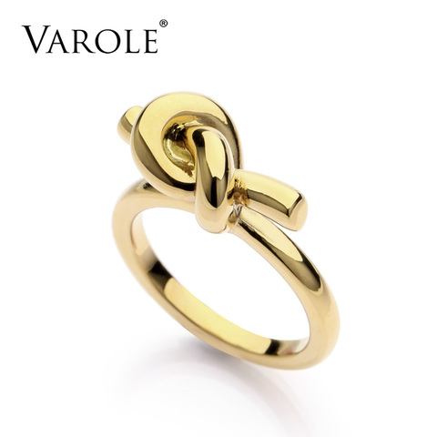 VAROLE Brand New Fashion Trendy Knot Rings For Women Classic Design Gold Color Jewelry Anel Wholesale ► Photo 1/6