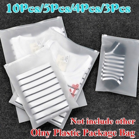 Portable Translucent Plastic Package Cloth Travel Storage Pouch Waterproof Bag Zip Suitcase Cloth Organizer ► Photo 1/6
