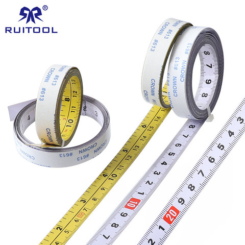Inch & Metric Self Adhesive Tape Measure Steel Miter Saw Scale Miter Track Ruler For Router Table Saw T-track Woodworking Tools ► Photo 1/5
