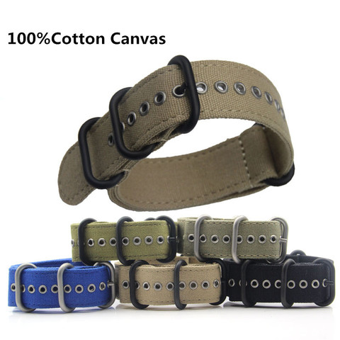 18mm 20mm 22mm 24mm High-grade canvas NATO strap outdoor sports thick nylon strap waterproof watch band for watch  9.21 ► Photo 1/6