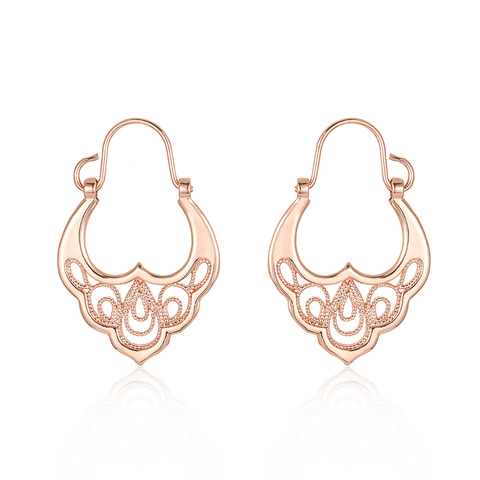 3cm Long Fashion Jewelry Women 585 Rose Gold Color Flowers Pattered Earrings Hot Drop Earrings ► Photo 1/2