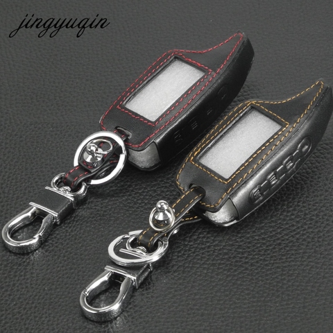 jingyuqin Leather Alarm Remote Keychain Case for Scher Khan For Scher-khan Magicar 5 6 M5 M6 Cover Holder ► Photo 1/5