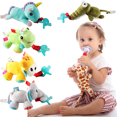 Baby Boy Girl Dummy Pacifier Chain Clip Infant Stuffed Toy Soft Plush Animal Toys Soother Nipples Holder(not Include Pacifier) ► Photo 1/6