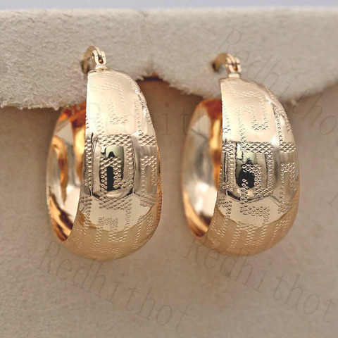 Luxurious Trendy Hoop Earrings for Women Gold Filled  Convex Women Pageant Earrings Fashion Jewelry Wedding accessories ► Photo 1/6