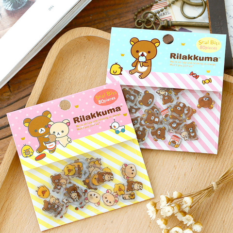 PVC Cute Mohamm Bear Rilakkuma Diary Cute Japanese Travel Adhesive Decorative Album Stickers Scrapbooking Stationery ► Photo 1/4