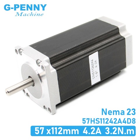 New arrival Nema23 stepper motor 57x112mm 4.2A 3.2Nm D=8mm CNC stepping motor single shaft 457Oz-in For CNC machine, 3D printer ► Photo 1/6