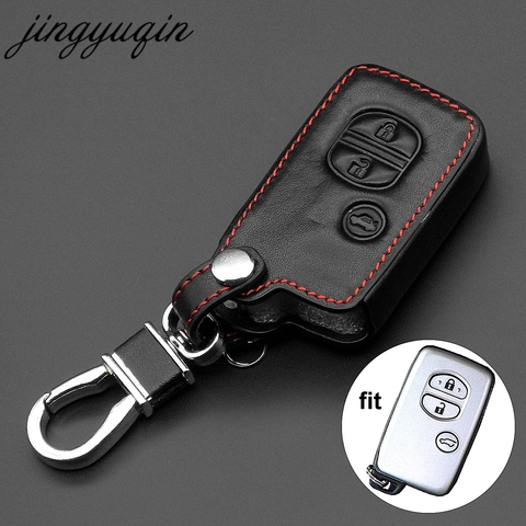 jingyuqin Leather Car Key Case Cover For Toyota Land Cruiser Prado 150 Camry Prius Crown For Subaru Foreste Outback XV legacy ► Photo 1/4