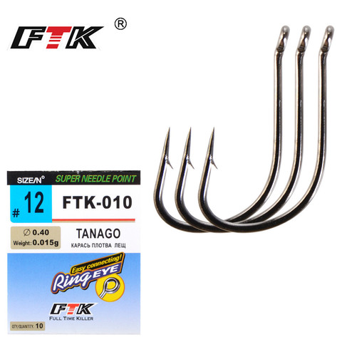 FTK Tanago Match Fishing Hook From JAPAN Barbed Ringed Eye7-10 Pieces /Lot Size 1#-12# High Carbon Steel  Fishing Accessories ► Photo 1/6