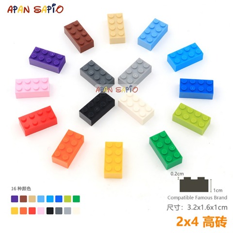 10pcs/lot DIY Blocks Building Bricks Thick 2X4 Educational Assemblage Construction Toys for Children Size Compatible With lego ► Photo 1/6