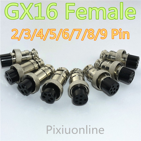 1pc GX16 2/3/4/5/6/7/8/9 Pin Female 16mm Wire Panel Circular Connector Aviation Connector Socket Plug  L80-87 Sell At a Loss ► Photo 1/3