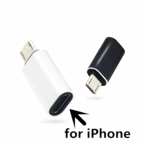 CatXaa Alloy Micro USB Male to 8 Pin USB Cable Converter Charger Data White Black Adapter for Apple Iphone 5 6 7 8 X Cable ► Photo 1/6