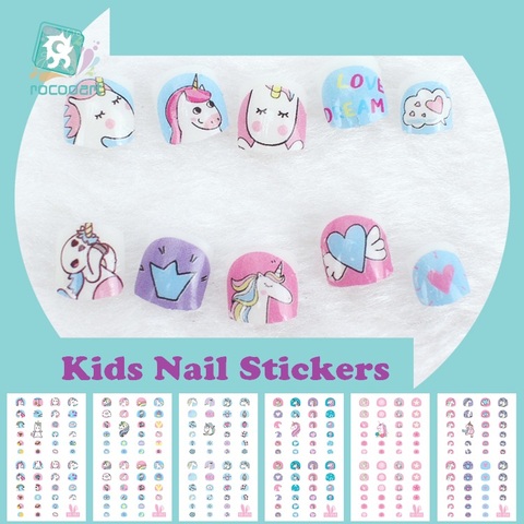 Rocooart Unicorn Nail Stickers For Kids Cartoon Nail Art Decoration Nail Wraps Cute Elements Manicure Foil Nail Art Decal Child ► Photo 1/6