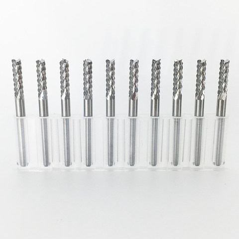 10pcs PCB milling cutter 0.4mm-3.175mm fish tail milling cutter corn milling cutter tungsten carbide mini end mill engraving ► Photo 1/2