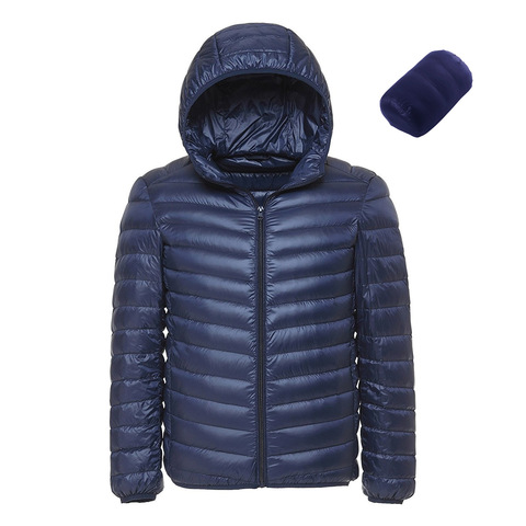Spring and Autumn Fashion Boutique White Duck Down Solid Color Lightweight Men's Casual Hooded Down Jacket Male Down Jacket ► Photo 1/5