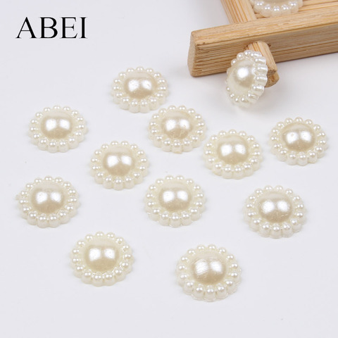 100pcs 12mm Imitation Pearls Half Round Flatback Flower Beads For Scrapbook Cards Decoration DIY Jewelry Crafts Loose Beads ► Photo 1/6