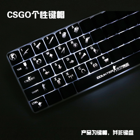1 set ABS CSGO mechanical keyboard Keycaps personality transparent Wearable keycap ► Photo 1/5