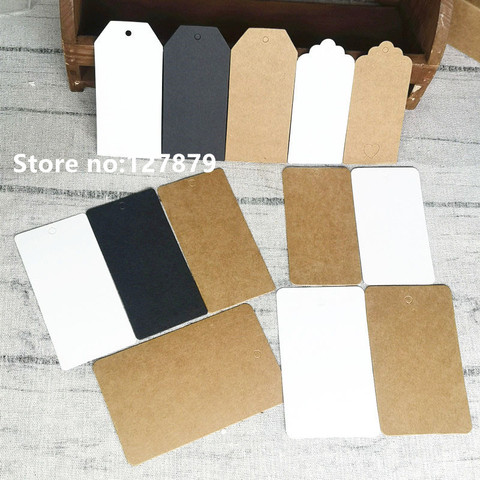 50PCS Multiple sizes Kraft Paper Labels DIY Crafts Blank Packaging Hang Tag Gift Wedding/Birthday Party Candy Boxes Price Tags ► Photo 1/6