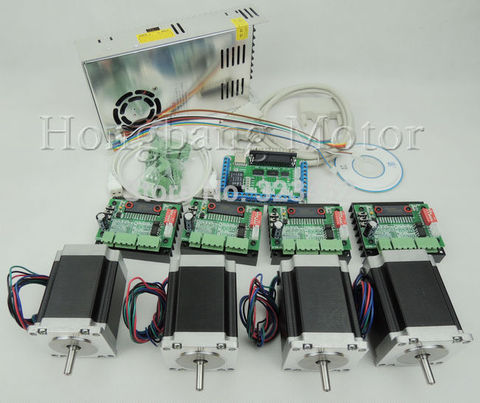 Free shipping CNC Router 4 Axis Kit , TB6560 3.5A stepper motor driver + interface board + Nema23 270 Oz-in motor + power supply ► Photo 1/1