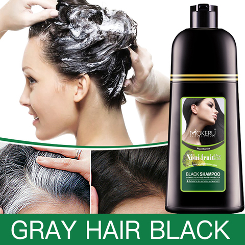 Mokeru Organic Natural Fast Hair Dye Only 5 Minutes Noni Plant Essence Black Hair Color Dye Shampoo For Cover Gray White Hair ► Photo 1/6