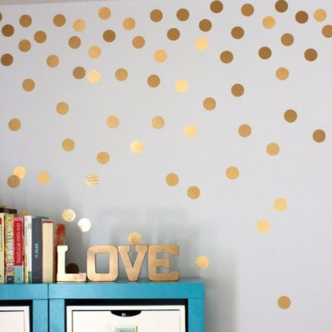 Gold polka Dots Wall Sticker Wall Art Decals Removable Kids Children Room home decoration Golden DIY Dot Stickers Home Decor ► Photo 1/6