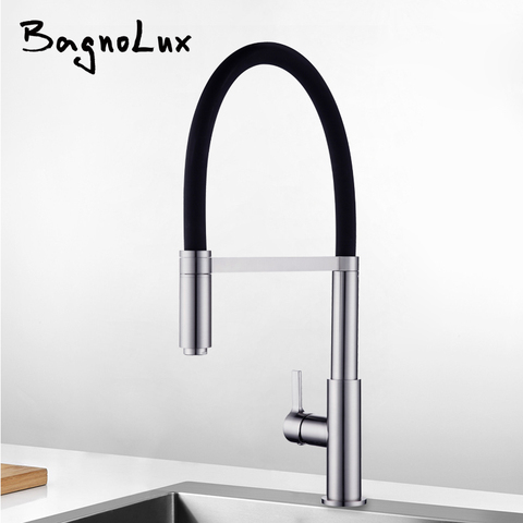 100% Solid Brass Single Handle Pull Out Spout Mixer Sink Tap With Brass Sprayer Pull Down Kitchen Faucet Swivel 360 Degree ► Photo 1/6
