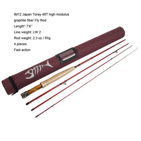 Aventik IM12 Japan Toray 46T Fly Rods 7'6'' 8'0'' 8'6'' 4sec Fast Action Super Compact Freshwater Trout Fly Fishing Rod ► Photo 1/6