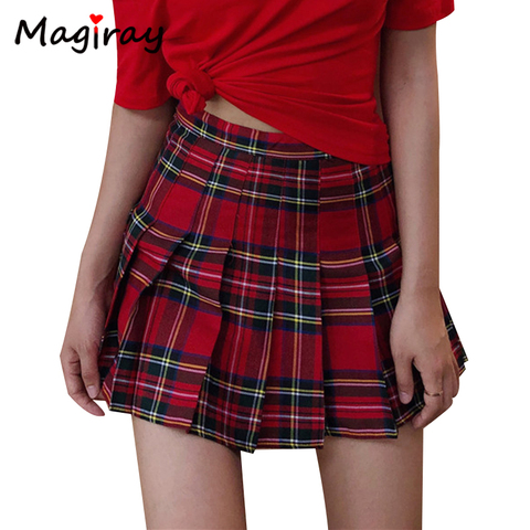 Preppy Harajuku A-Line Mini Plaid Skirt Girl Ball High Waist Pleated Sailor Korean Kawaii Sweet School Uniform Short Skirt Skort ► Photo 1/6