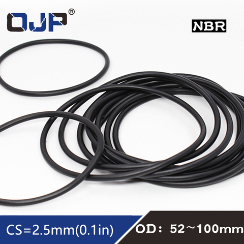 10PC/lot Rubber Ring Black NBR Sealing O Ring OD52/55/60/62/65/70/75/80/85/90/95/100*2.5mm O-Ring Seal Gaskets Oil Ring Washer ► Photo 1/6