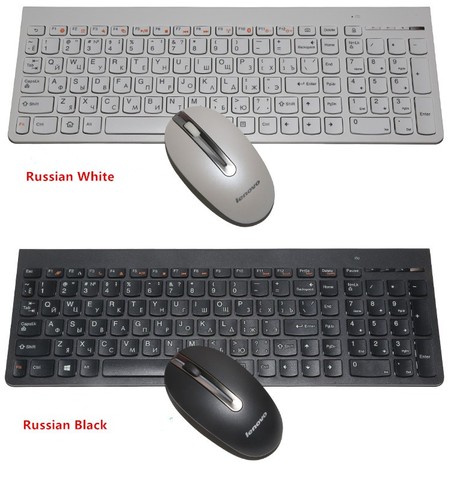 100% original authentic SK-8861 ultra-thin wireless keyboard and mouse set For Lenovo home office mute Russian  keyboard ► Photo 1/4