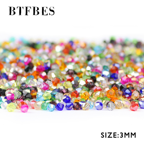 BTFBES 3mm Bicone Austrian Crystals Beads 200psc AB cone Glass Loose Beads For Jewelry Bracelet Necklace Making Accessories DIY ► Photo 1/5