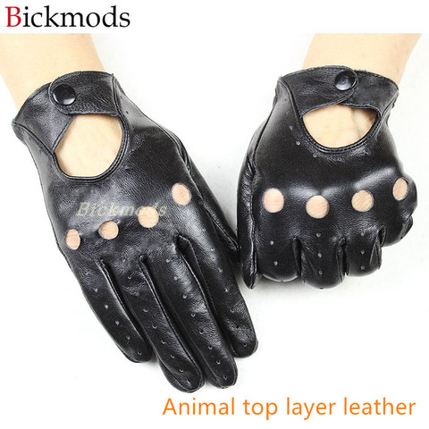 Leather gloves women's single layer thin unlined hollow style boys outdoor riding driving driver gloves free shipping ► Photo 1/6