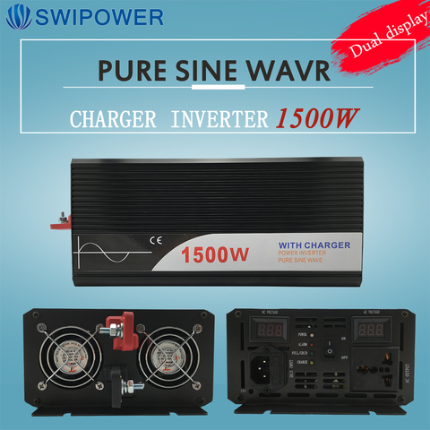 ups inverter 1500W pure sine wave inverter with charger 12V 24V 48v DC to AC 220V 230V 240v solar power inverter ► Photo 1/6