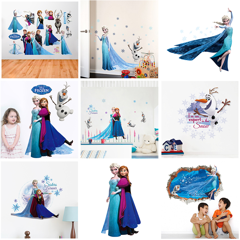 Kids Room Photo Wallpaper Disney Frozen Princess Elsa, Anna, Castle Wall  Mural 