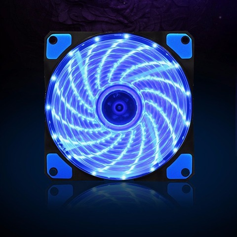 120mm 15 LED Ultra Silent Computer PC Case Cooling Fan CPU Cooler 12V With Rubber Quiet Molex Connector 3/4Pin Plug Fans Cooler ► Photo 1/6