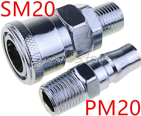 SM20 PM20 1/4''PT Pneumatic Air Compressor Hose Quick Coupler Plug Socket Connector ► Photo 1/3