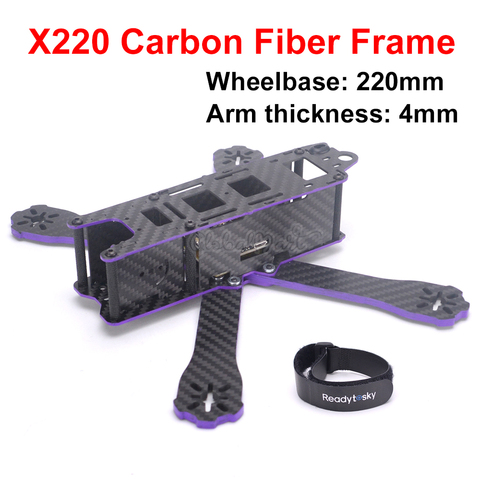X220 220mm Carbon Fiber with 4mm Arm X Type Frame Kit For Wizard RC Models Multicopter Motor ESC PK QAV-R 220 Cross Racing Frame ► Photo 1/6