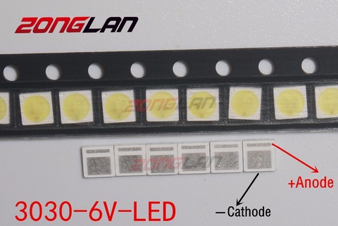 100pcs LED Backlight High Power LED 1.8W 3030 6V Cool white 150-187LM PT30W45 V1 TV Application ► Photo 1/3