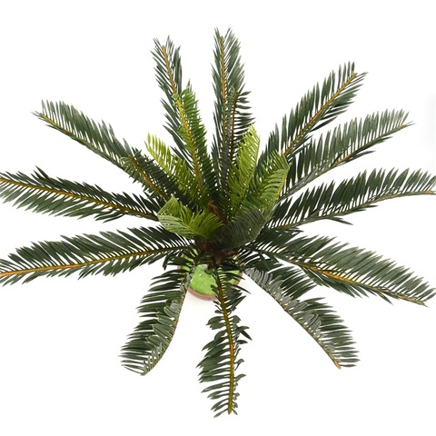 Artificial Palm Tree Green Leaf Plants Plastic Potted Bonsai Branches Leaves Garden For Home Wedding Table Ornaments Decoration ► Photo 1/6